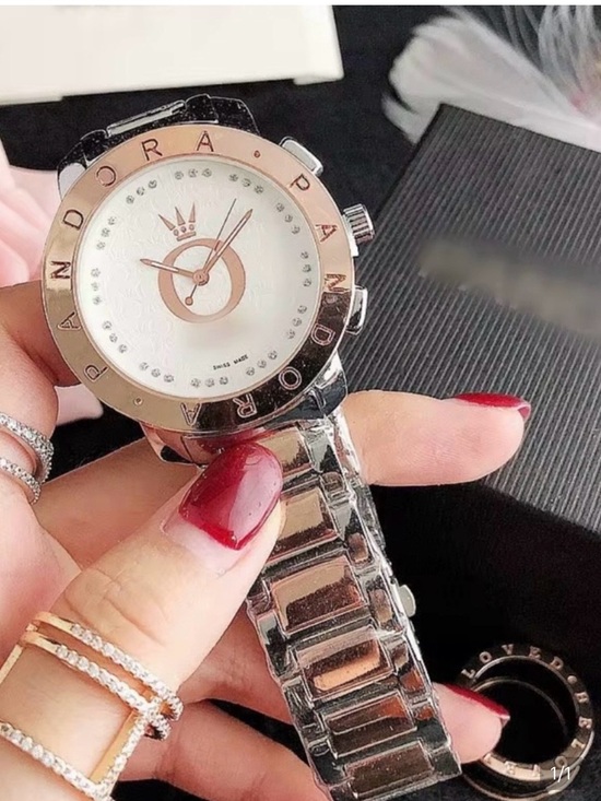 Pandora Accessories - Pandora Silver & Rose Gold Women's 
 Watch Dial 38mm & band length 9.84 inch